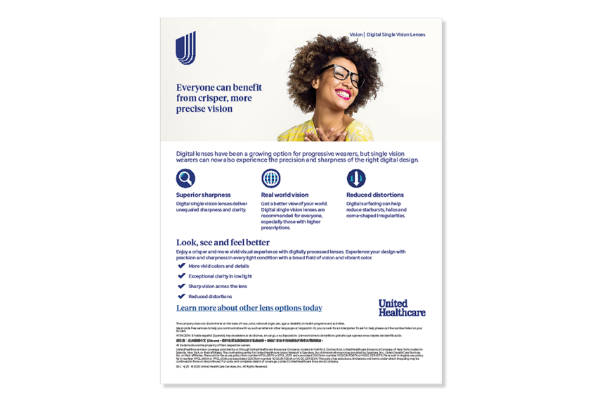 Smiling woman wearing glasses on PDF cover
