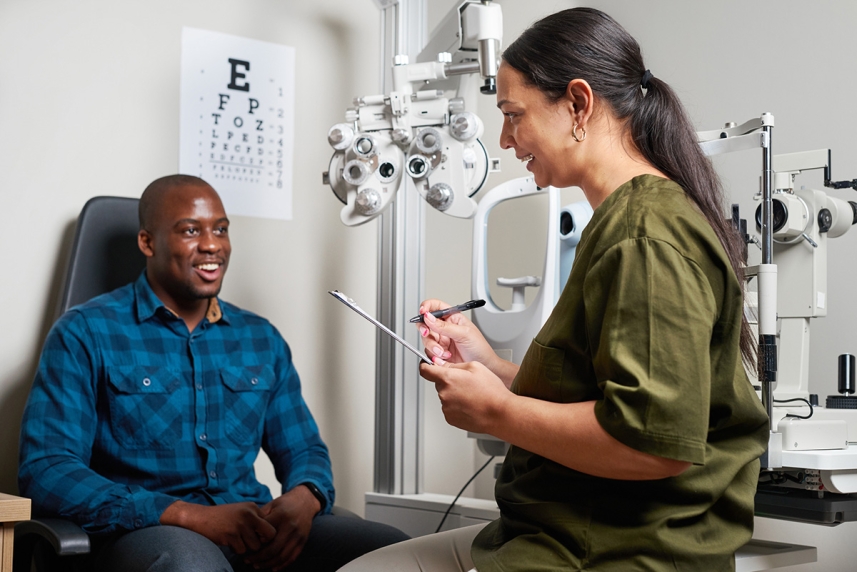Adult man choosing his LASIK surgeon 