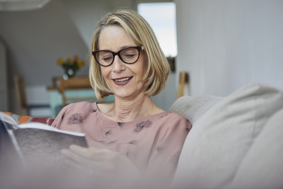 Woman reading a magazine