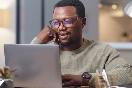 A man checking out alternatives to LASIK surgery