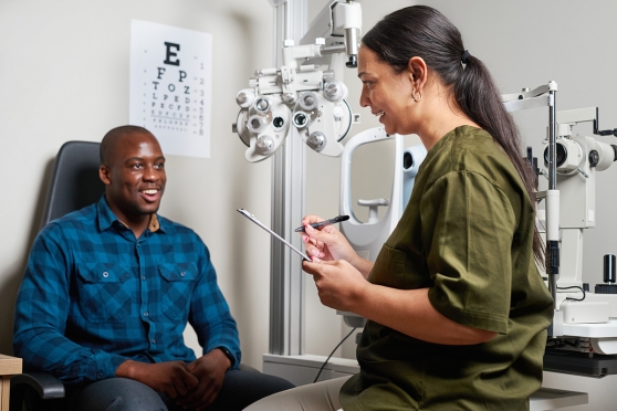 Adult man choosing his LASIK surgeon 