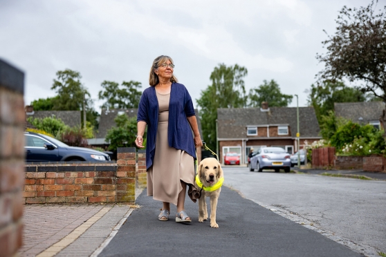 An older woman managing vision loss in one eye