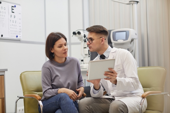 An adult woman considering LASIK surgery 