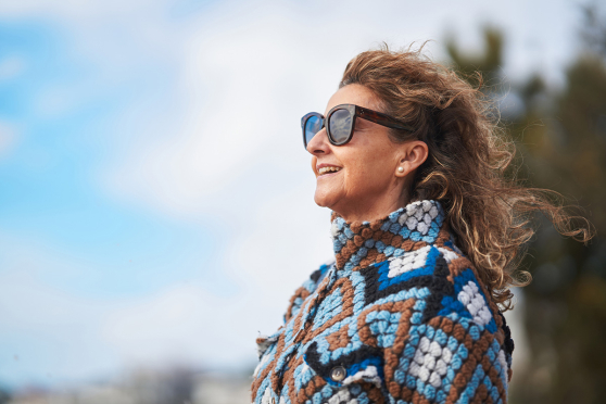 Woman wearing sunglasses